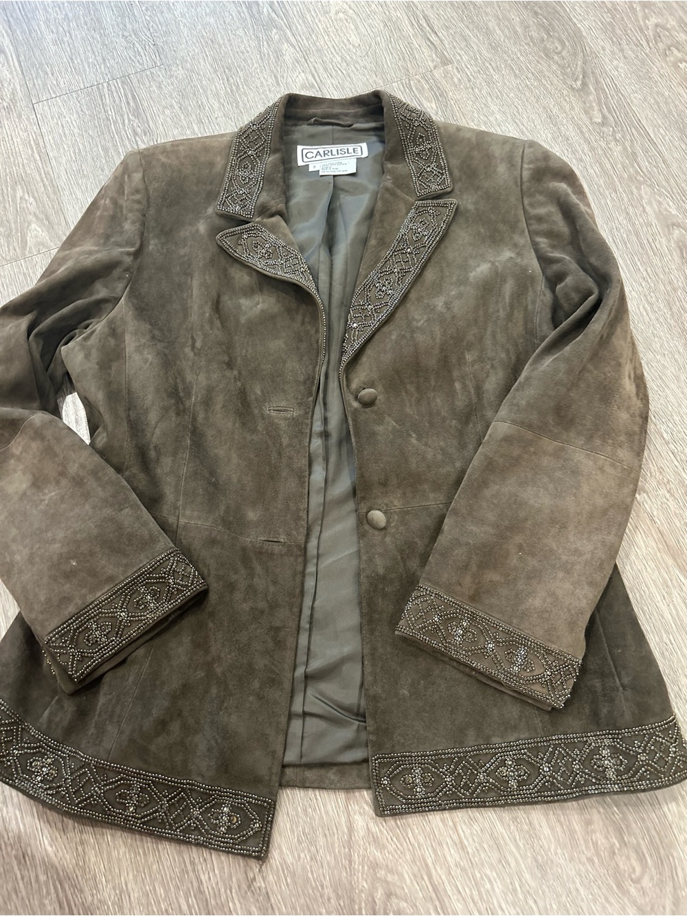 Carlisle  Brown Suede Beaded Women's Jacket